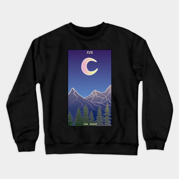 The Moon Tarot Card Crewneck Sweatshirt by 2dsandy